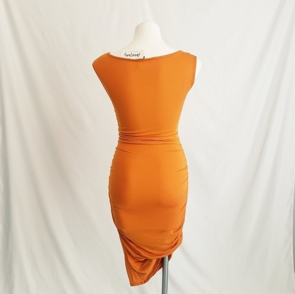 NWT Rachel Pally Sylvia Ruched Sleeveless Dress Zinnia Orange - Picture 2 of 8